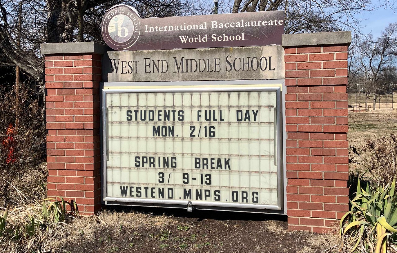 West End Middle School Sign