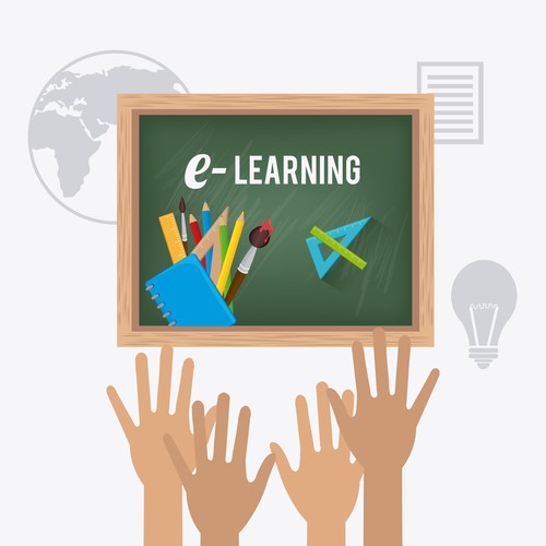 elearning digital design. elearning digital design, vector illustration eps 10