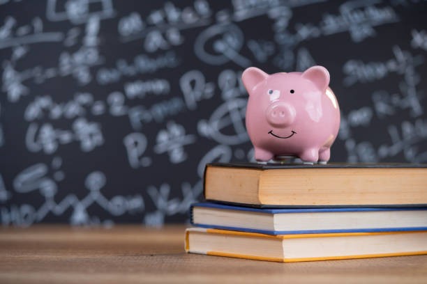 Female putting coin into piggy bank